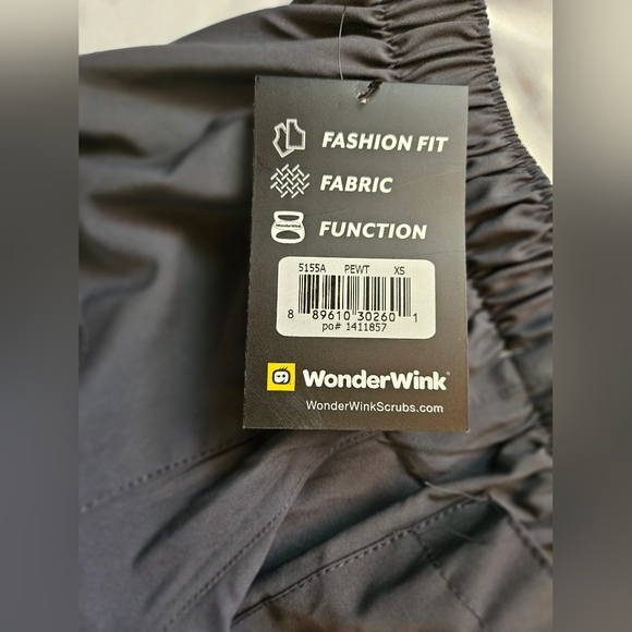 NWT Wonder Wink W123 Womens Gray Elastic Drawstring Waist Scrub Pants Size XS - Picture 15 of 15